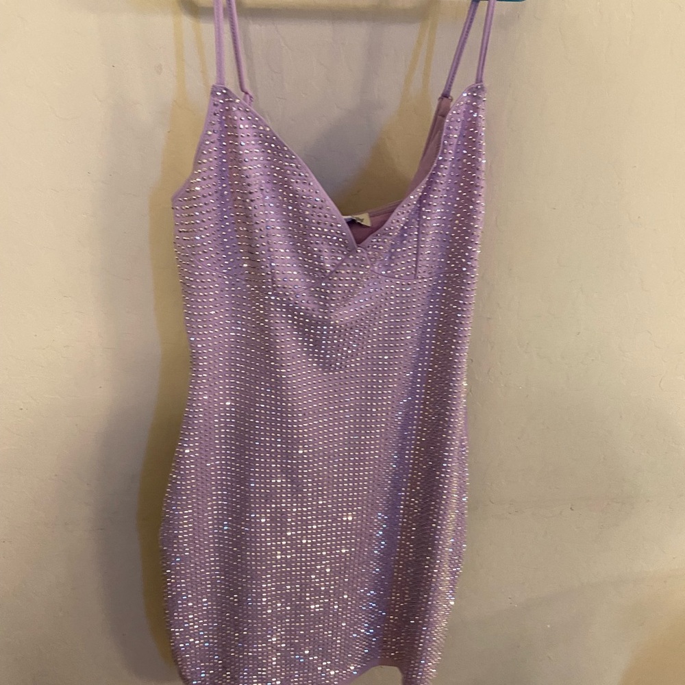 Allison & Kelly lavender spaghetti strap sequin dress size S